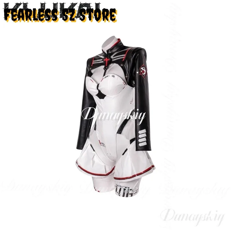 لعبة الفتيات فرونت لاين 2: إكسيليوم كلوكاي كلوكاي أزياء تنكرية بذلة ملابس حريمي زي حفلة الهالوين شعر مستعار مثير #4