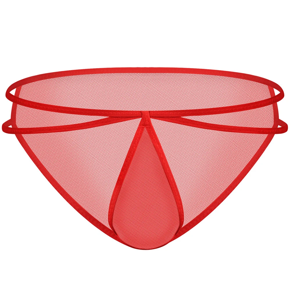 男性のためのセクシーなシームレスな下着,メッシュ,透明,ポケット付き,ひもパンティー,穴あき,通気性,軽量,男性用パンティー