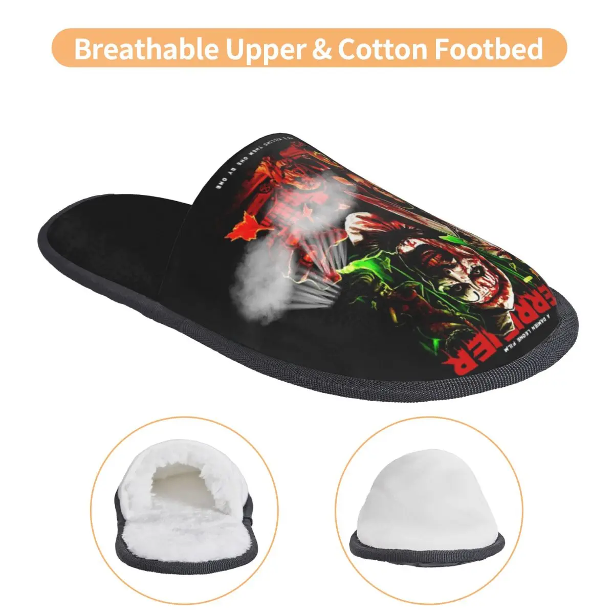 المرعب فيلم الفن الرعب المشرح هالوين دافئ جرجر رغوة الذاكرة النعال النساء غرفة نوم أحذية المنزل #3