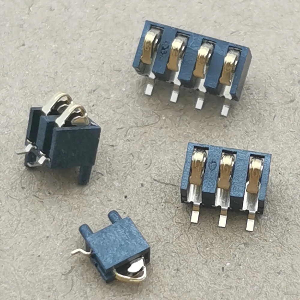 10PCS 1P 2P 3P 4P Battery Base 2.5 Pitch 1 2 3 4 Pin Gold Plated Spring Male Contact Power Charging Connector Conductive Base