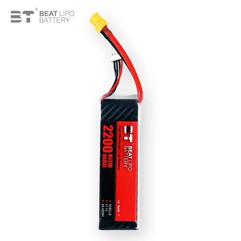 Bateria BT LIPO 2200mAh/3S/11.1V/25C/Bateria de aeronave modelo