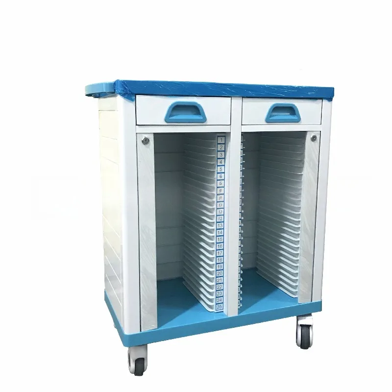 

Cart Case Cart Stainless Steel Single and Double Row Medical Record Cabinet with Drawers