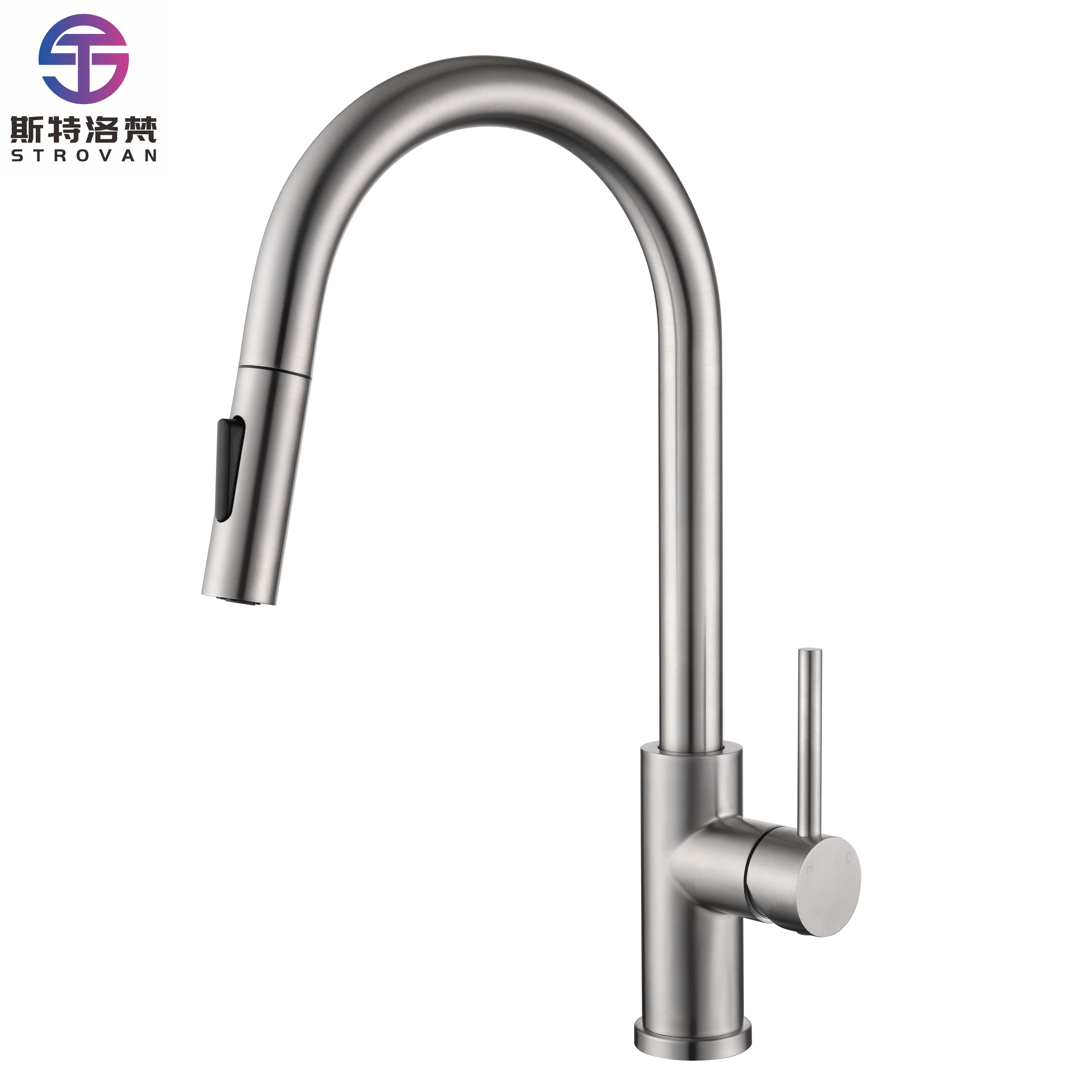 

304SUS Stainless Steel Kitchen Faucet Sink Mixer with Stylish and Contemporary Design Fits for Modern Kitchen Sink