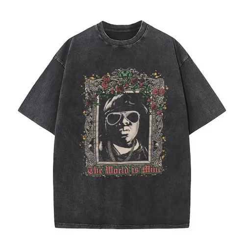 Imagen 2 del producto Camiseta lavada Vintage del rapero The Notorious Big L Lifestylez del pobre y peligroso, camiseta Biggie Smalls, camisetas de Hip Hop para hombre