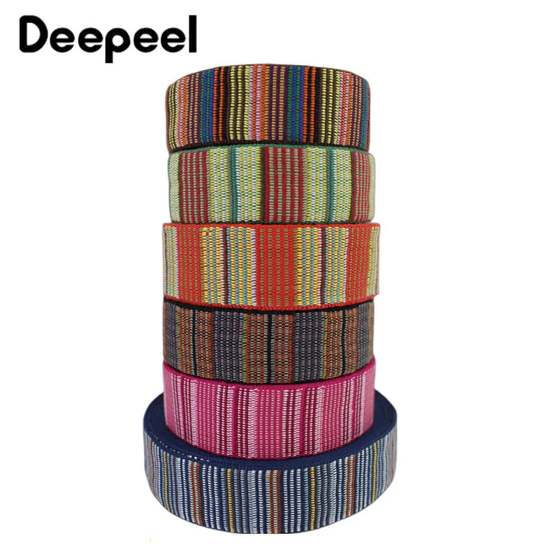 2/5Meter 38mm Ethnic Jacquard Webbing Thicken Cotton Strap Decorative Ribbon Bag Belt Clothes Waistband Shoes Sewing Accessories