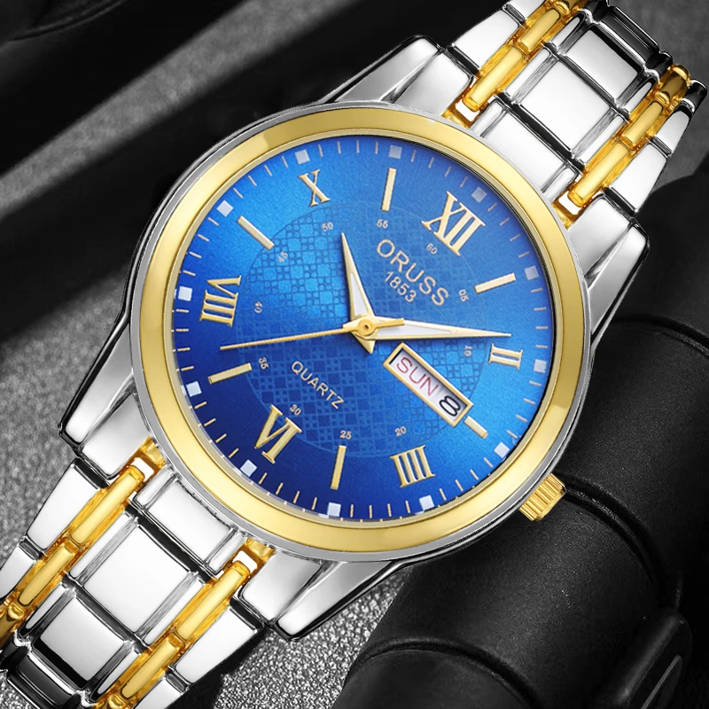 Spersonalizowany męski zegarek biznesowy w sportowym stylu trwały stalowy pasek wysokiej jakości atmosfera wysokiej jakości moda męska wat