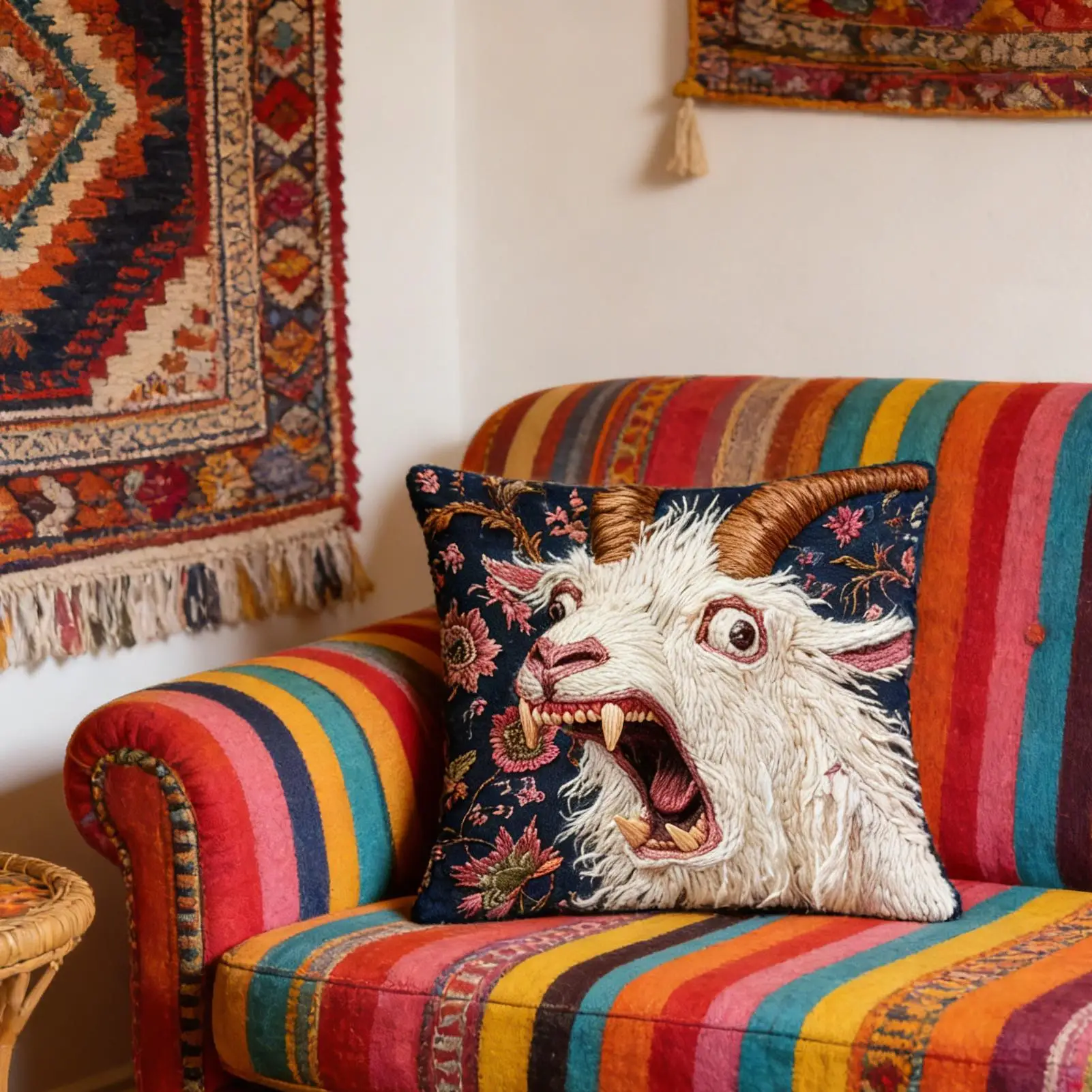 45x45cm Pillow Cover Screaming Goat Soft Plush Home Decor Funny Animal Throw Pillow Case for Bed Couch Chair Bedroom Living Room