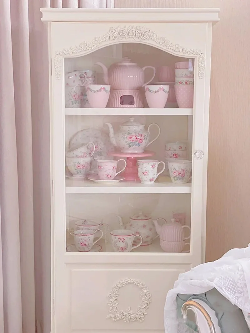 Retro side cabinet Color display cabinet Display Figure cabinet