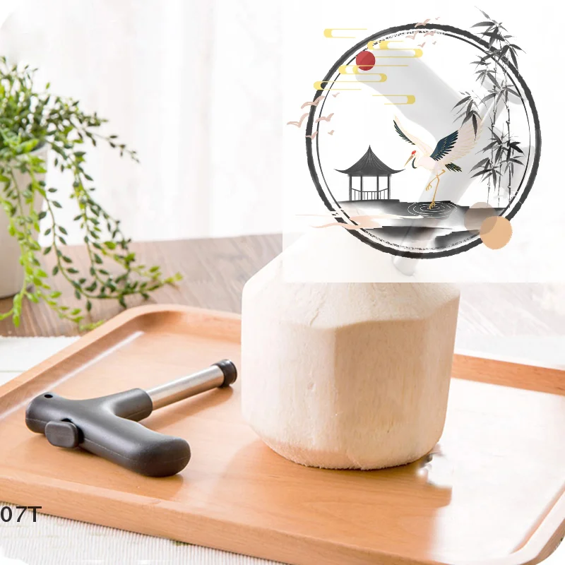 The Coconut Opener Tool Black Water Punch Tap Drill Straw Open Hole Cut Gift Fruit Openers Tools Kitchen Gadgets