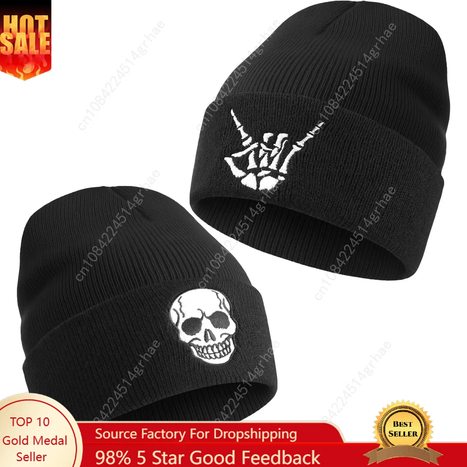 

2 Pack Winter Beanies Hats for Men Women Embroidered Knit Cuffed Hats Cap for Birthday Gifts