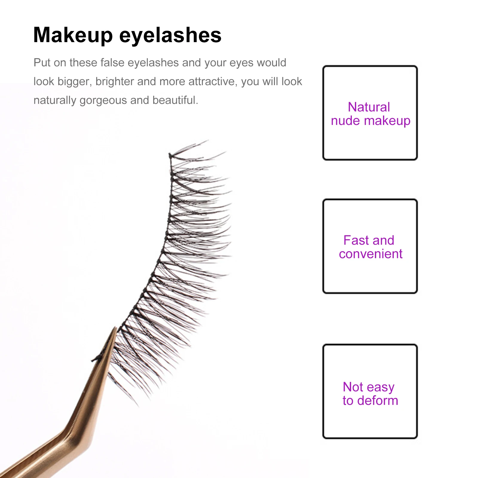 

False Eyelashes Long Natural Thick Cluster Lash Extensions Glue Included Wedding Party Makeup Supplies