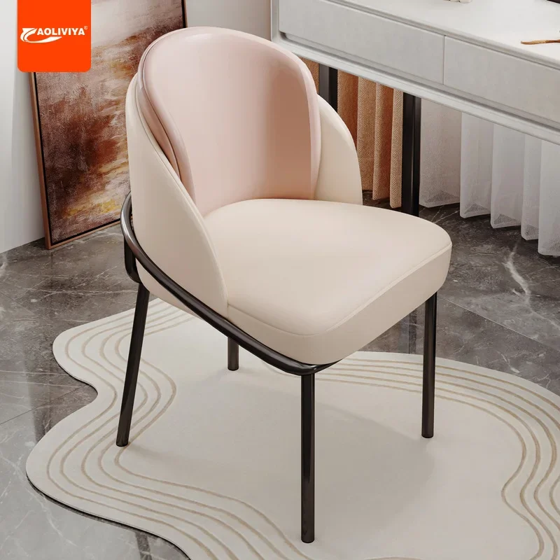 

Aoliviya Makeup Stool Dining Chair Home 2023 New Dressing Table Chair Light Luxury High Sense Girl Bedroom Manicure Cosmetic Cha