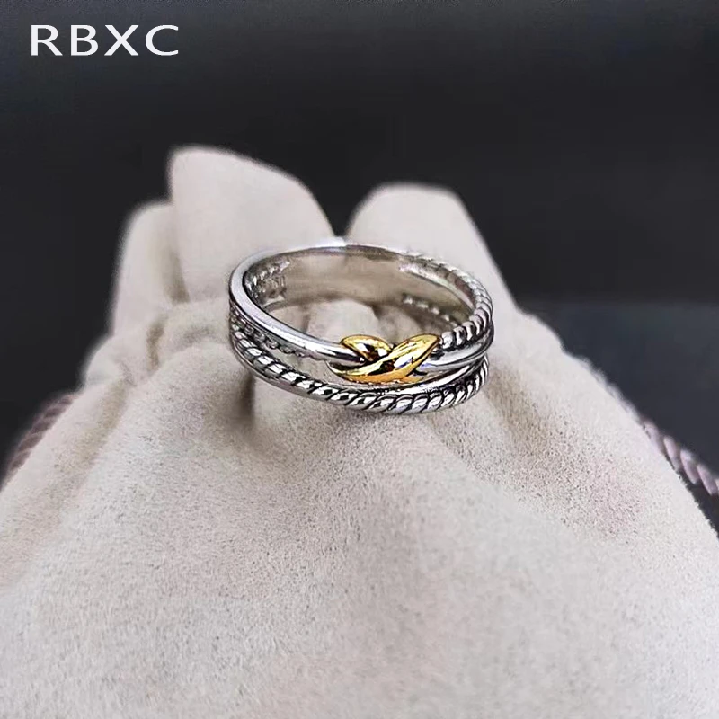 

RBXC 925 Sterling Silver High Quality Fashion Exquisite DY Retro Ring Ladies Quality Luxury Jewelry Halloween Christmas Gifts