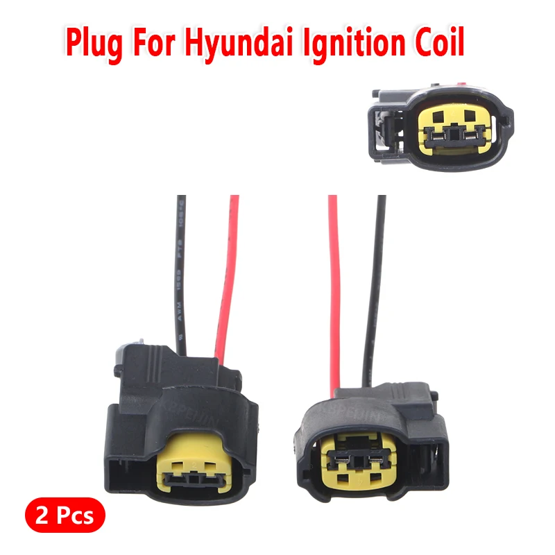 For Hyundai Elantra Accent Veloster Sonata Ignition Coil Plug Wire Socket Connector Wiring Accessories 2 Pcs