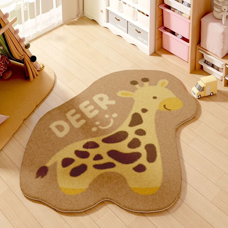 Cartoon Style Bedroom Decor Carpet Irregular Shapes Carpets for Living Room Fluffy Soft Children's Rug Thick Plush Bedside Mat