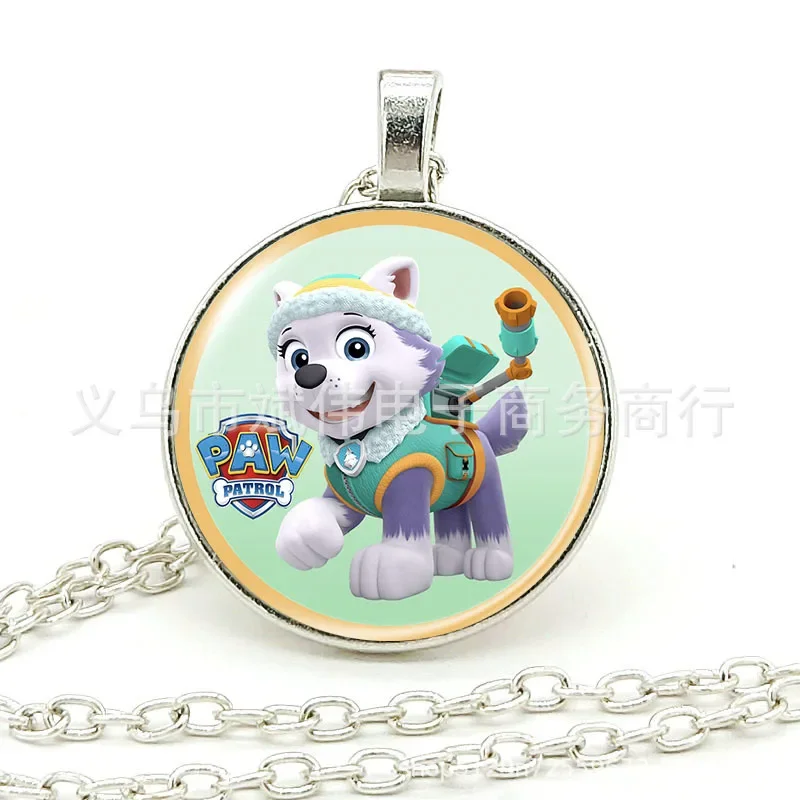 Paw Patrol White K Alloy Necklace Jewel Trend Dog Creative Pendant Decoration Children\'s Christmas Gift Birthday Gift Wholesale