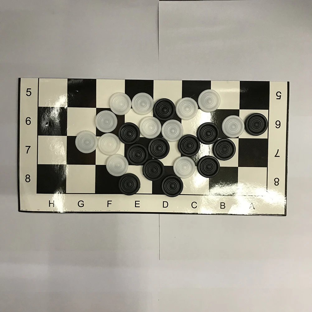 

Checkers Set Foldable Chess Checkers Set Plastic Board Game For Adults Home Outdoor Play Activity