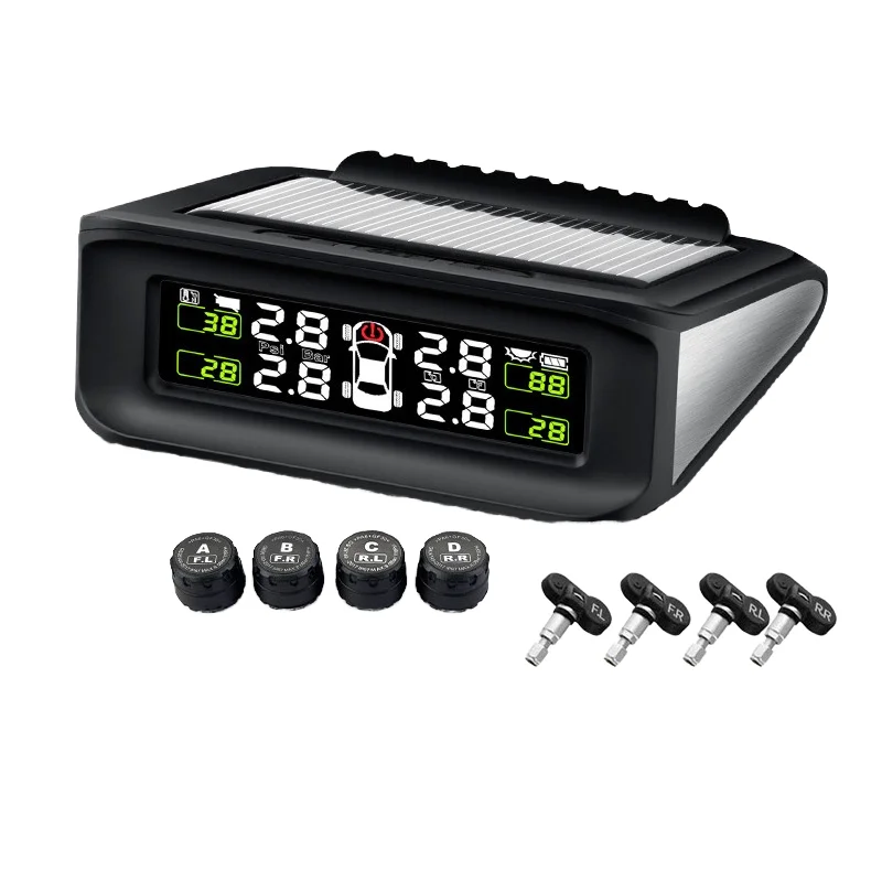 

Car Digital TPMS Tire Pressure with Built-In External Wireless Solar Sensor
