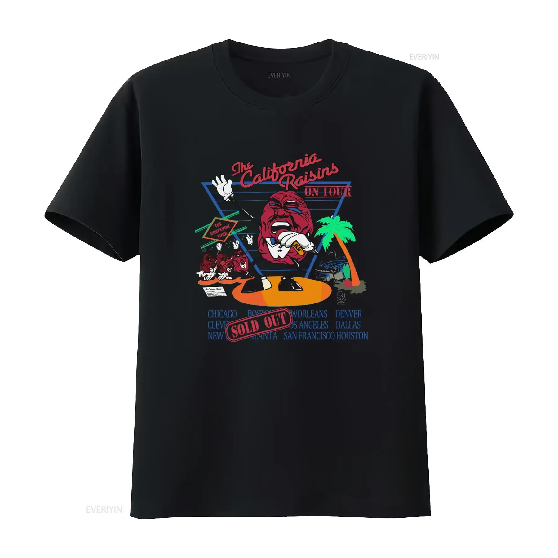 The California Raisins Tour Grapevine T Shirt All Sizes Long s vintage Washed Slightly Versatile Breathable fashion