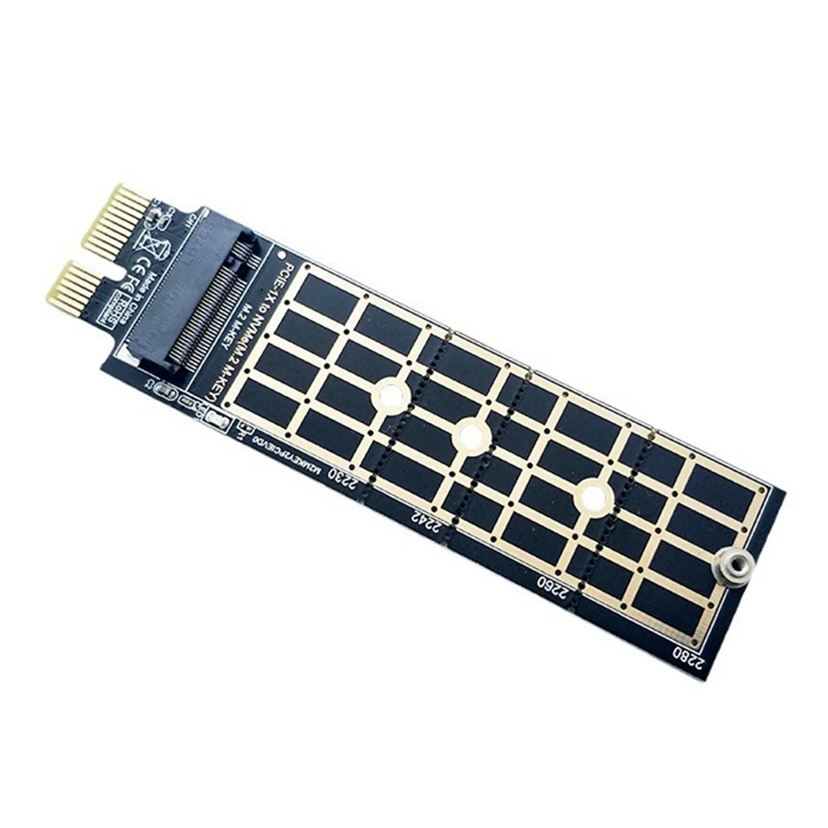 PCIE to M.2 Adapter NVMe SSD M.2 PCIE 3.0 X1 Raiser Card PCI-E M Key Connector Supports 2230 2242 2260 2280 M.2 SSD