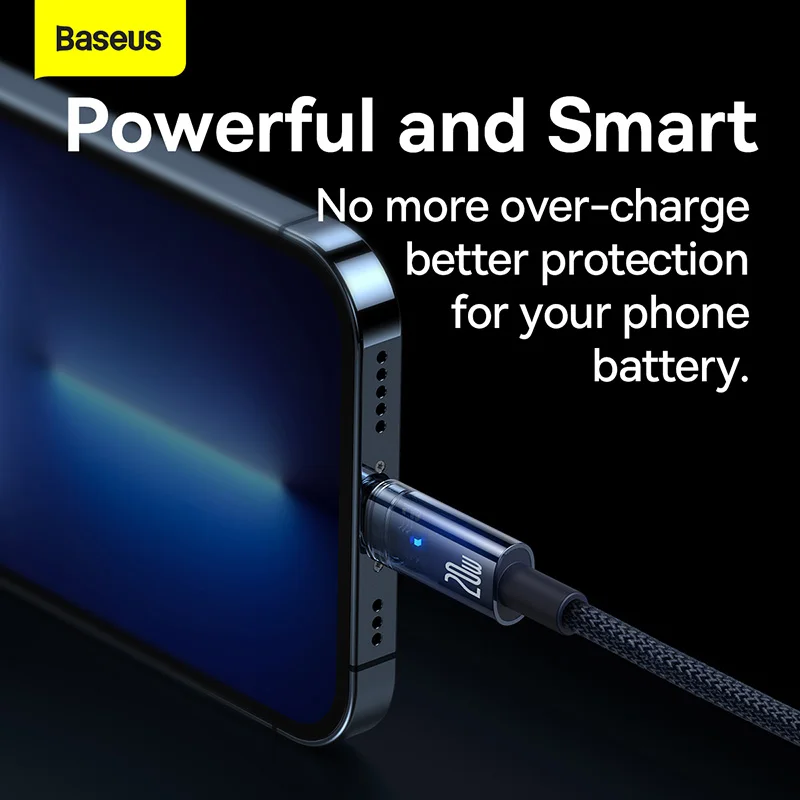 Baseus auto smart power-fora pd 20w usb c cabo do carregador para o iphone 13 12 11 xr carregamento rápido automático de alimentação para baixo cabo de cabo de fio