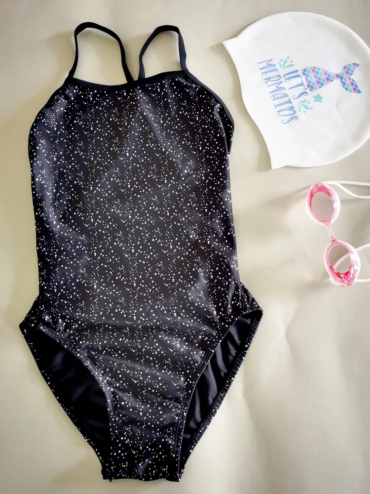 2025 Days Star Laser Gold Speed Suit One-Piece Swimsuit Women's Sexy Bal Surfing Sports Swimsuit Middle Split