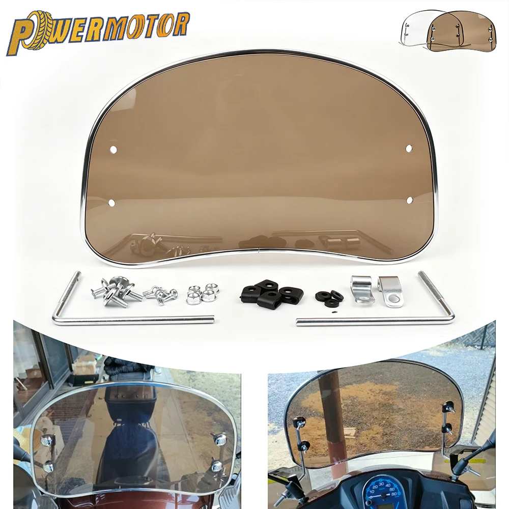 

Universal Motorcycle Windshield Retro Wind Deflector Windscreen Spoiler Air Deflector Modification Scooter Accessories