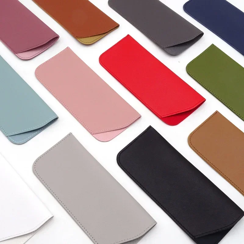 1 قطعة بولي Leather الجلود نظارات حقيبة النظارات الشمسية القراءة النظارات الغطاء الواقي صندوق الحقيبة نظارات حامي الملحقات #5