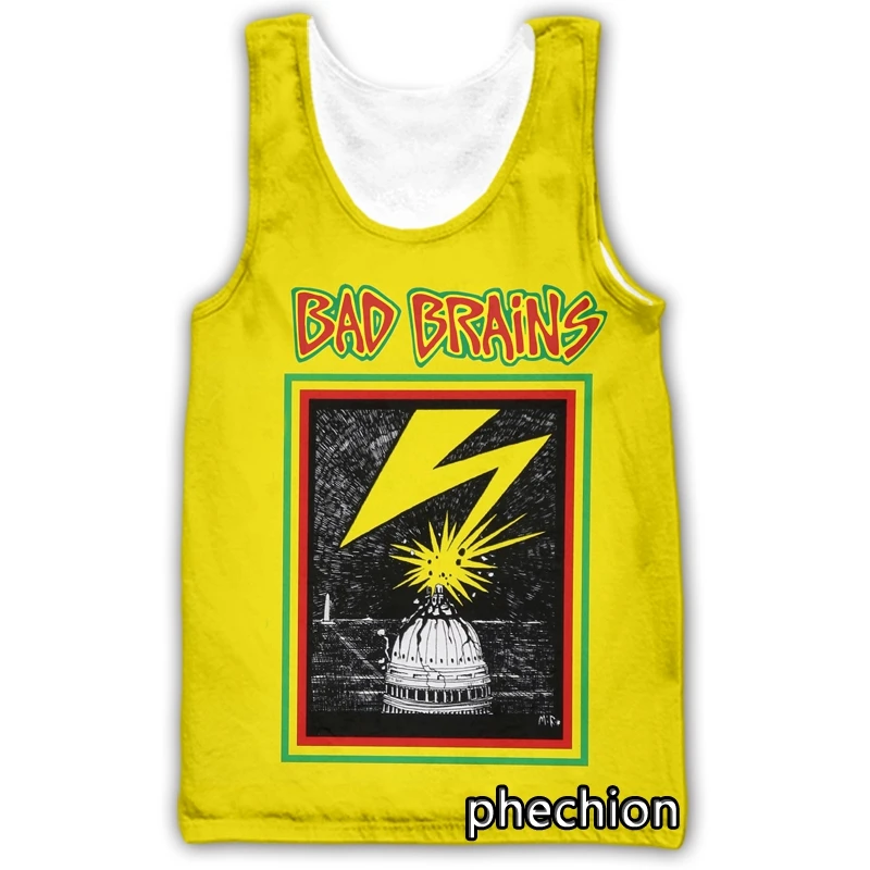 phechion New Fashion Men/Women Bad Brains 3D Printed Sleeveless Vest Streetwear Men Loose Sporting Tank Top A234