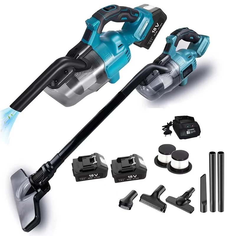 Aspiradora inalámbrica de 400W con 2 uds de filtro HEPA para Makita, batería de 18v, aspiradora doméstica de 16000PA para pelo de mascotas en el hogar