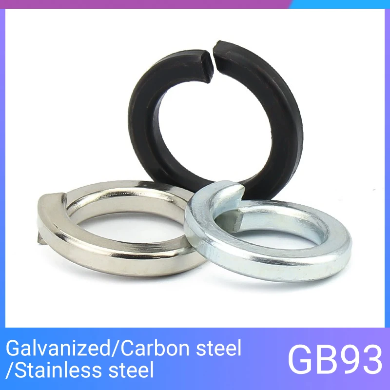 M2-M27Black Split Spring Washer Grade8.8 Steel Split Lock Elastic Gasket Anti-Loose Grade4 Carbon Steel White Zinc Nickel Plated