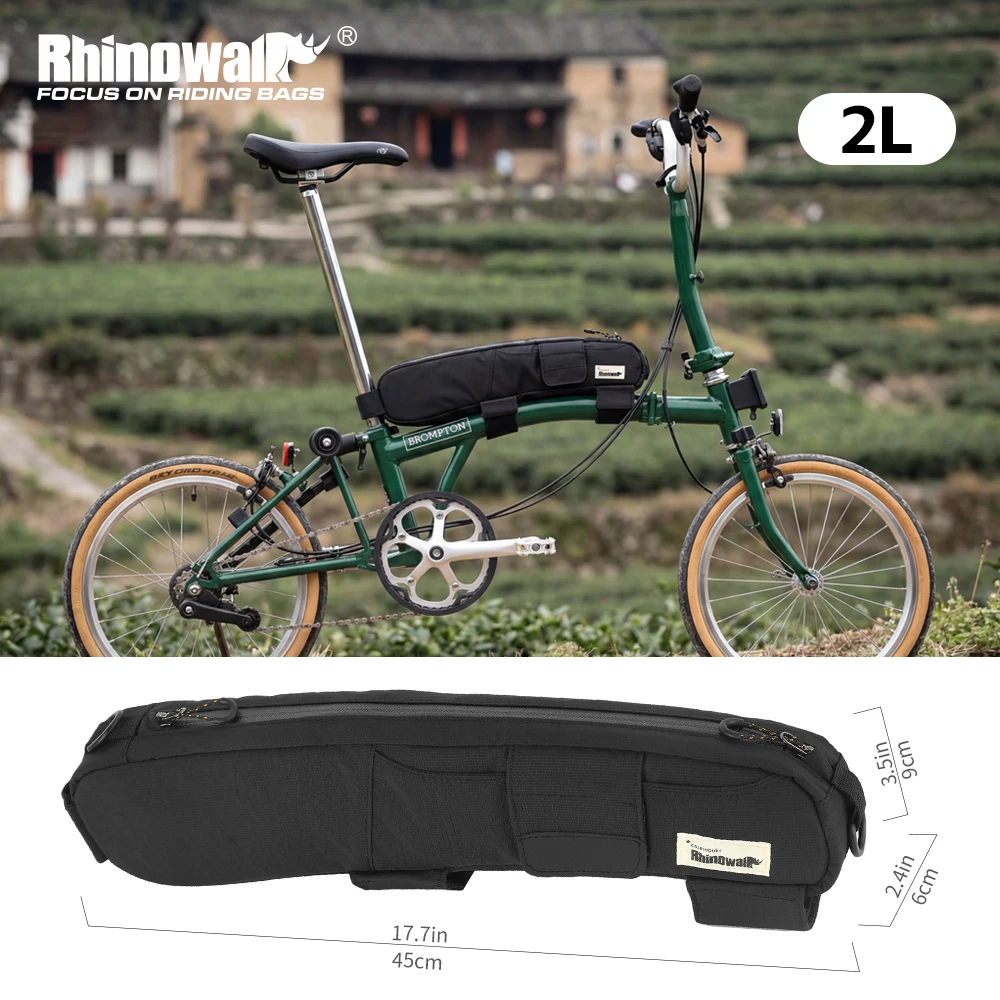 Rhinowalk Bicycle Frame Bag 2L Water-Resistant Bike Cycling Top Tube Stotage Luggage Fit Brompton Dahon Folding Bike Bickpacking