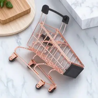 

Mini Shopping Simulation Playhouse Accessory Durable Metal Child Supermarket Trolley Decoration Practical Gift