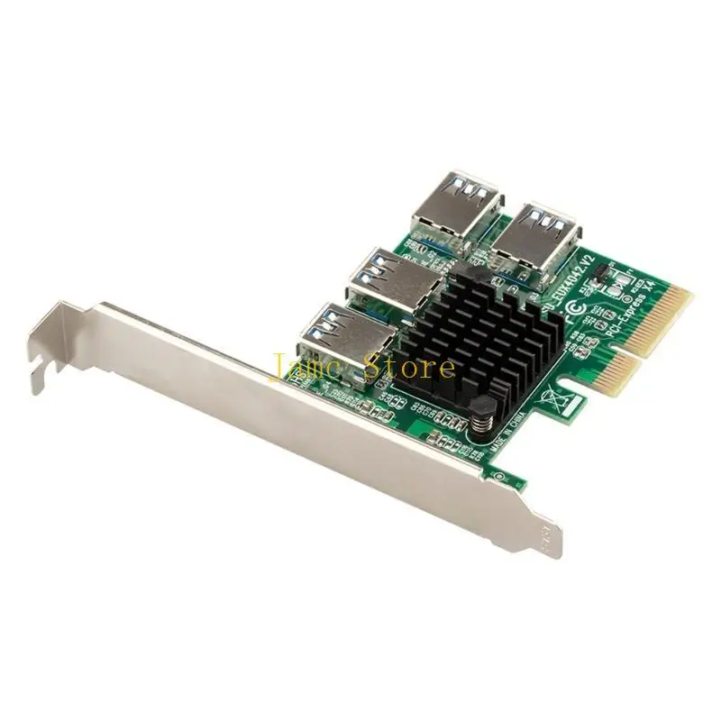 LX0B PCI-E Riser Board 1 to 4 Slot Adapter Card PCI-E Graphic Card 1X to 16X Riser