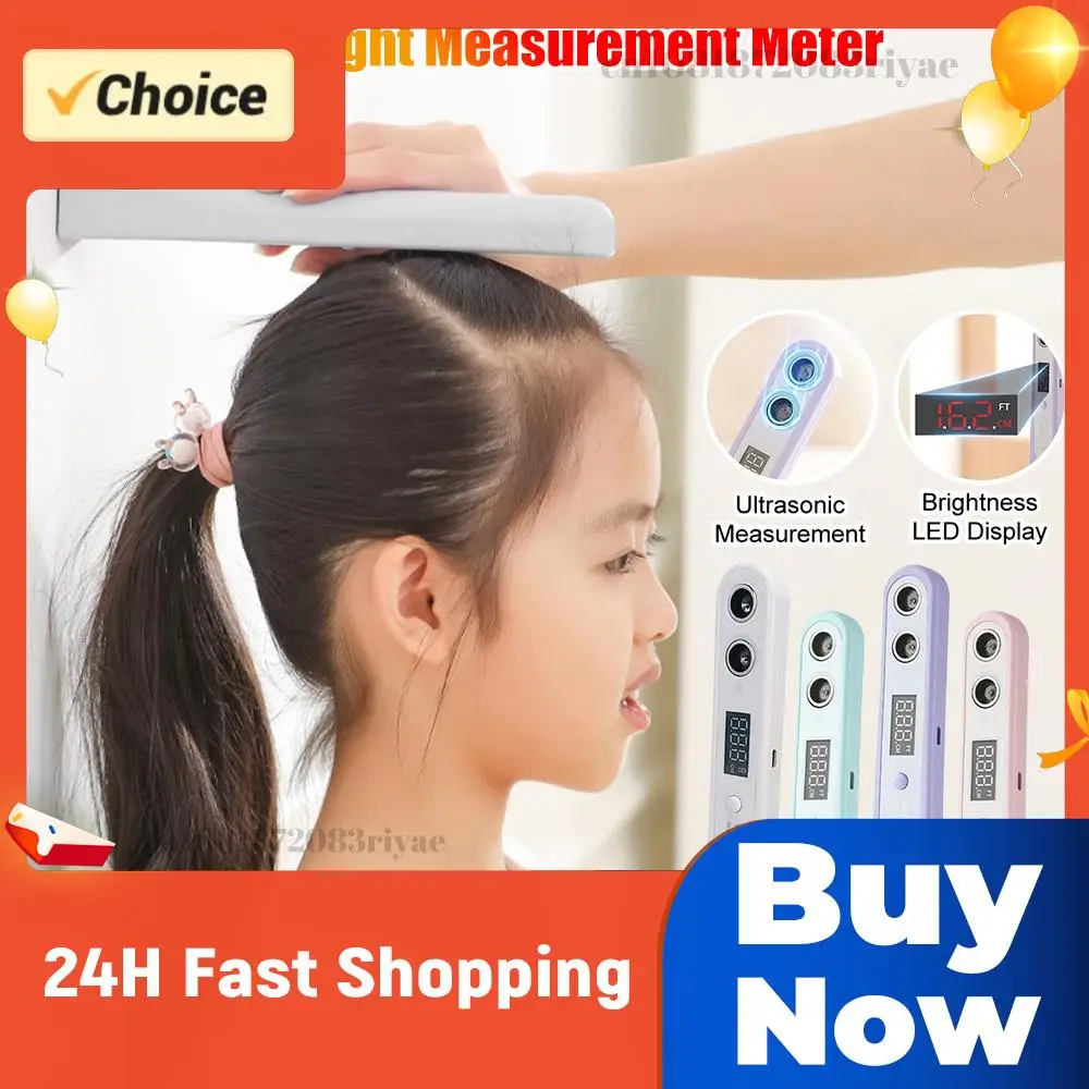 LED Display Ultrasonic Digital Height Measuring Ruler High Accuracy Meter Stadiometer Portable Height Measuring Device for Child