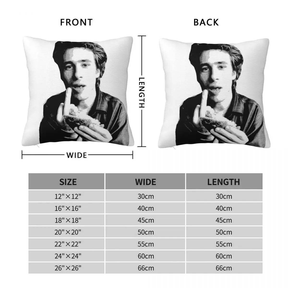 Jeff Buckley Square Pillowcase Polyester Linen Velvet Creative Zip Decor Throw Pillow Case Sofa Cushion Cover 45x45