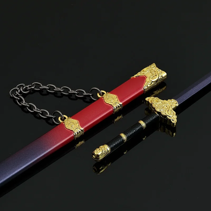 Épée ciel violet 22cm, modèle froid, nouvelle Version avec gaine, modèle entièrement en métal, Collection périphérique de film, cadeaux d'anniversaire, jouet pour garçon