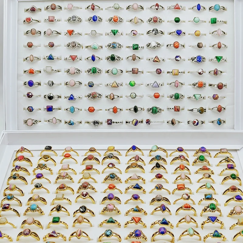 مجوهرات معدنية للنساء مجوهرات إصبع ، مقاسات خواتم الزفاف لحفلات خلع الملابس ، مزيج ومطابقة ، بيع بالجملة ، 30: 50: 50