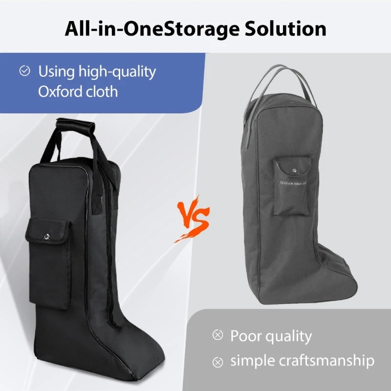  Portable Oxford Fabric Equestrian Boot Storage Bag For Dust Protections And Easy Cleaning During Travel And Commuting