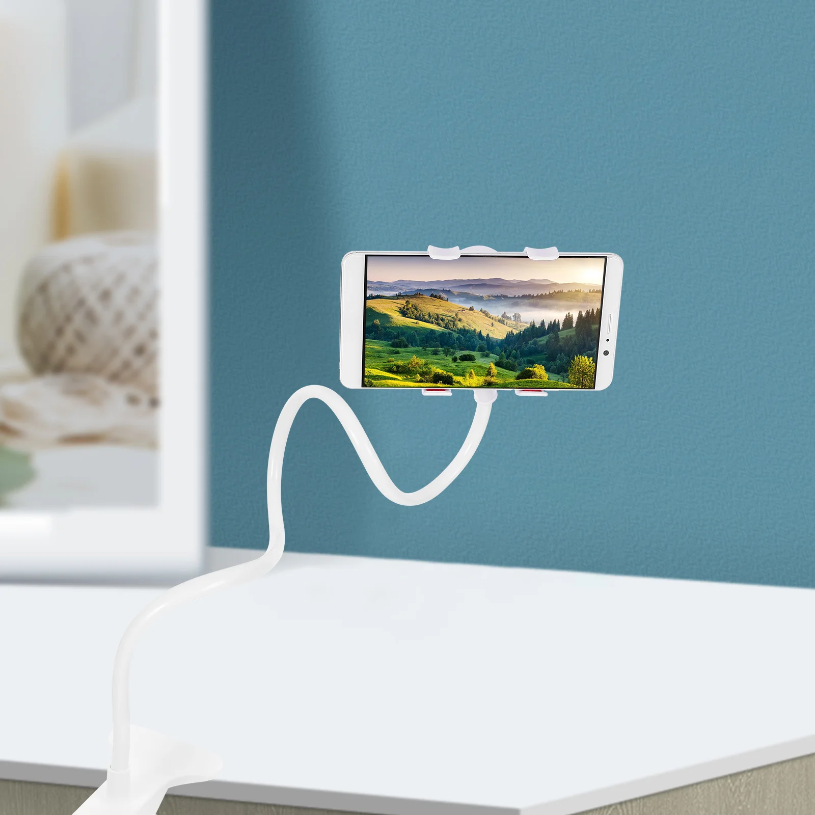 Mobile Phone Holder Stand for Desk with Mount Pp Adjustable Overhead Streaming Gooseneck Cell