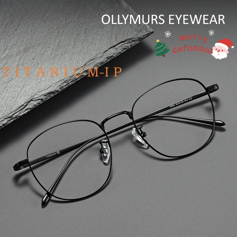 

OLLYMURS модные ультра-легкие очки из титанового сплава мужские ретро круглые большие лица оптические женские очки по рецепту оправа 1052