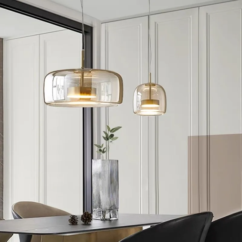 Plafonnier LED suspendu en cristal au design nordique moderne, luminaire décoratif d'intérieur, idéal pour un salon ou une salle à manger