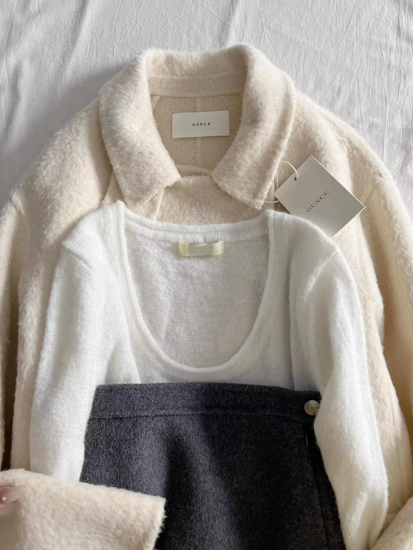 Weiß Lange Sve U-Ne Gestrickte Basis Schicht Top frauen Lose Abnehmen Innere Tragen Weiche Trendy irt Koreanische sle Herbst Faion