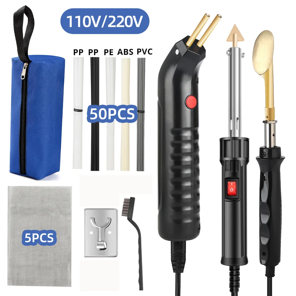 110V/220V Plastic Welder Tool Kit Professional Plastic Welding Gun Bumper Repair Portable Plastic Welder Soldering Iron Kit