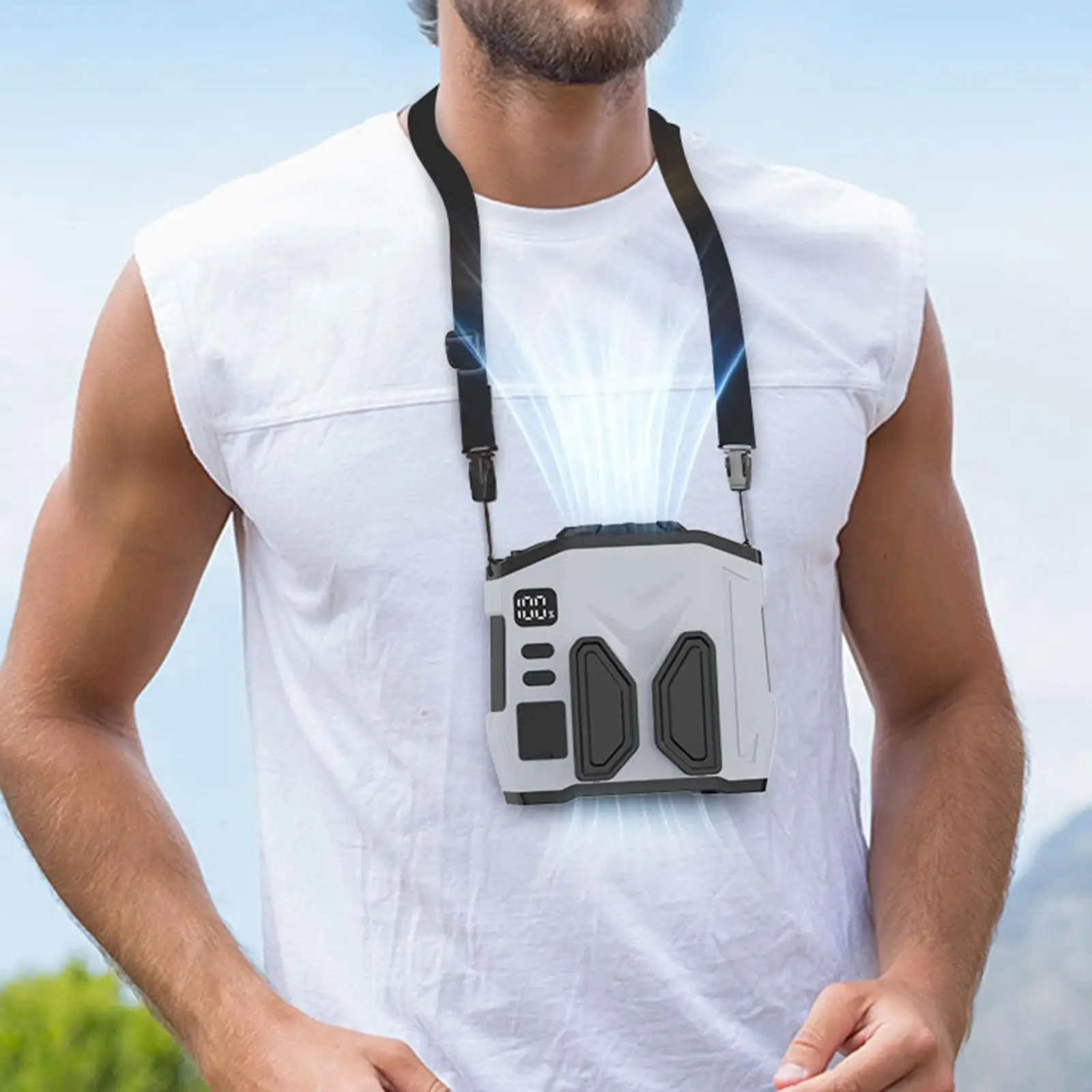 مروحة بمشبك خصر وحزام مروحة هادئة وخفيفة الوزن وقابلة لإعادة الشحن عبر USB ومروحة تبريد صغيرة للمزرعة والسفر والبستنة والمكتب والتسلق