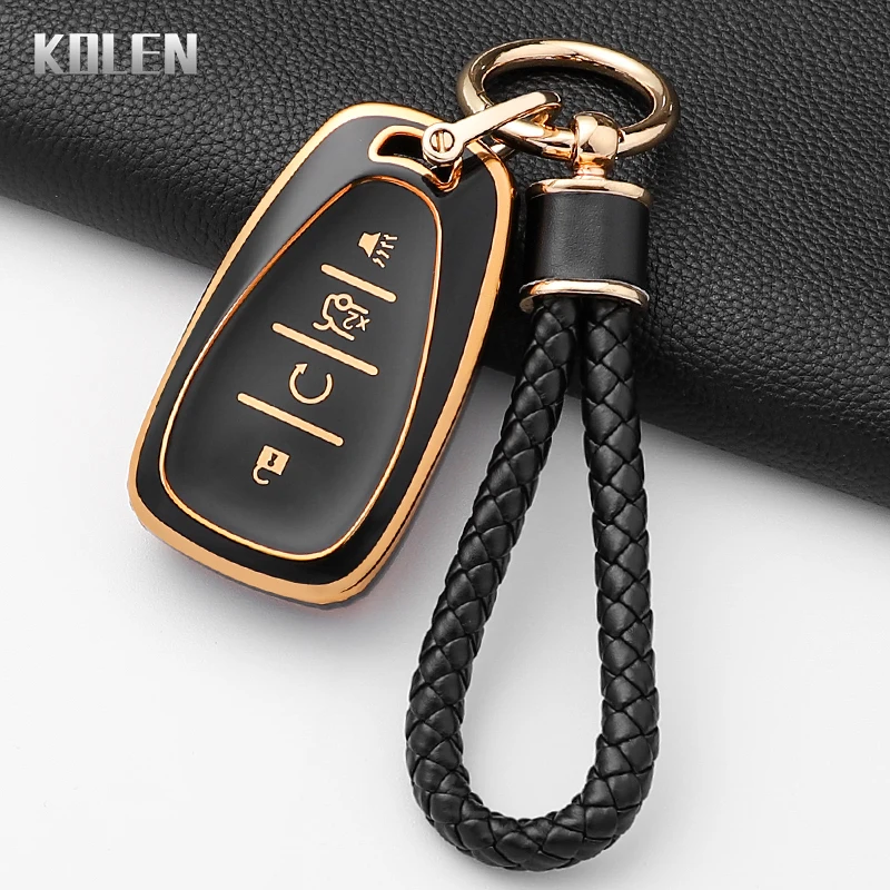 Fashion TPU Car Key Case Cover For Chevrolet Malibu Blazer Traverse Seeker Onix Equino Volt Bolt Trax Orlando Cruze Spark Sonic view 3