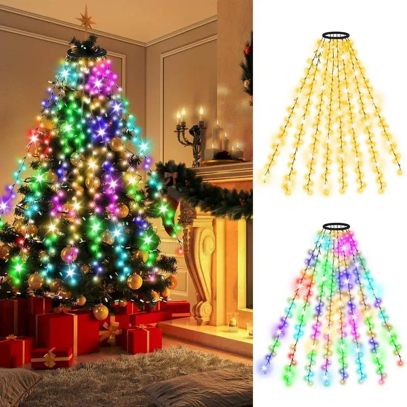 

Christmas Tree Lights 9.84FT 400 LED Cluster Lights String Fairy Lights With Remote Christmas Lights With Ring For Tree Decor
