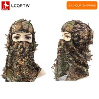 Ghillie Suit Ghillie Camouflage Leafy Hat New 3D Full Face Mask Headwear Turkey Camo Hunting Hunter Accessories