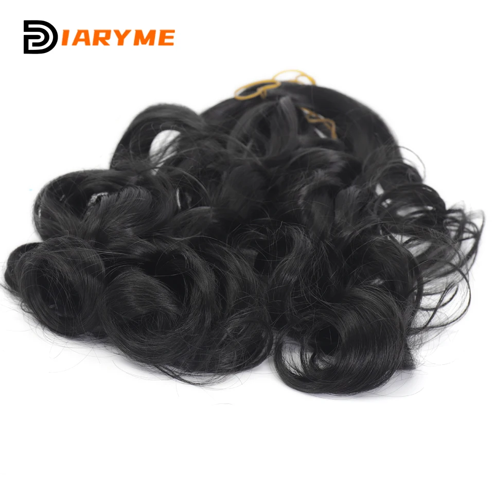 Bouncy Braiding Hair French Curles Synthetic Hair Extensions Spiral Curly Pre Streched Premium Wavy Braiding Hair For Women Blac