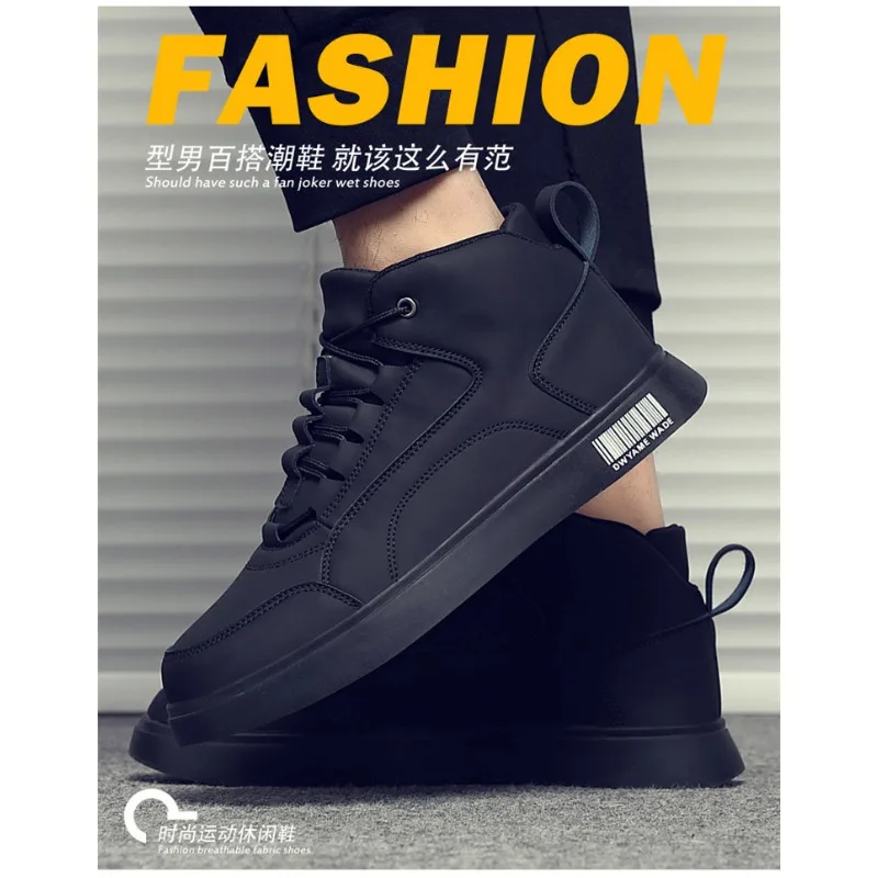 Brand Men\'s Sneakers Trendy High Top Casual Shoes Lace Up Flats Outdoor Trainer Shoes For Men White Tenis Shoes Zapatos Hombres